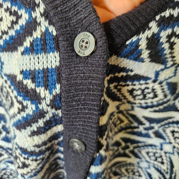 Aritzia TNA Jennings Merino Wool Cardigan M Fair Isle Nordic Fisherman Cabincore - Picture 11 of 15